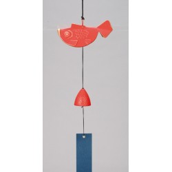 Cloche à vent poisson rouge japonais carillon à vent en fonte
