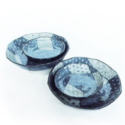 Set de 2 paires d' assiettes en céramique japonaise