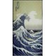 Rideau japonais Noren Vague d' Hokusai