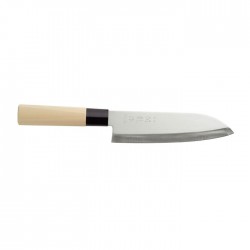 Couteau japonais Santoku avec manche en bois