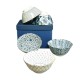 Set de 5 bols en céramique japonaise dans les tons bleu