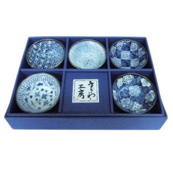 Set de 5 raviers bleus en céramique japonaise