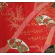 Kimono japonais motifs éventails couleur rouge