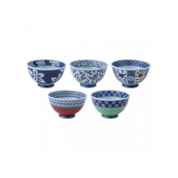 Set de 5 bols japonais colorés