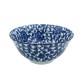 Bol japonais bleu en céramique motifs fleurs et herbes