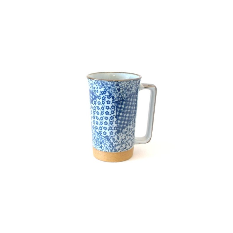 Grand Mug japonais pour le thé motifs Patchwork