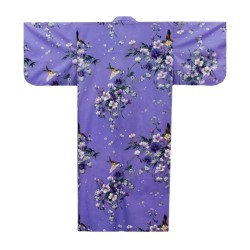 Yukata japonais pour femme fleurs et oiseaux
