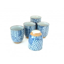 Set de 5 tasses à thé japonaises patchwork