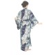 Kimono japonais pour femme bleu 