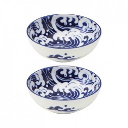 Set de 2 bols japonais motifs vagues