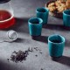 Set de 4 verres à thé japonais turquoises pour servir le thé
