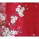 Kimono japonais fleurs de cerisier rouge détail des motifs