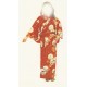 Yukata japonais motifs traditionnels rouge