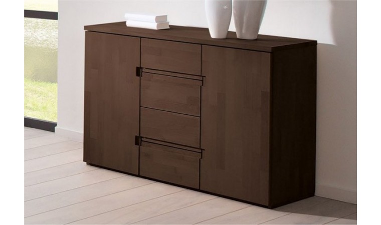 Commode Shizen wenge 2 portes et 4 tiroirs